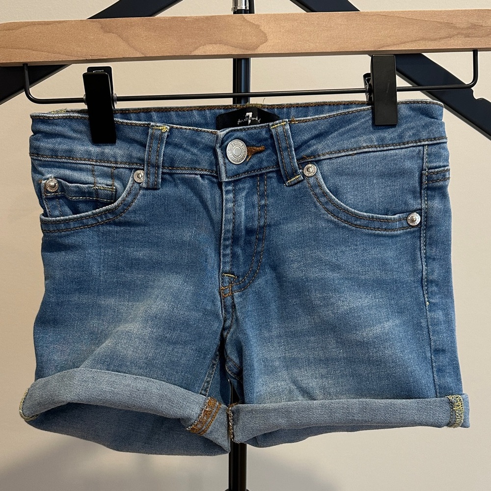 7 For All Mankind Girls Light Blue Jean Shorts- sz7